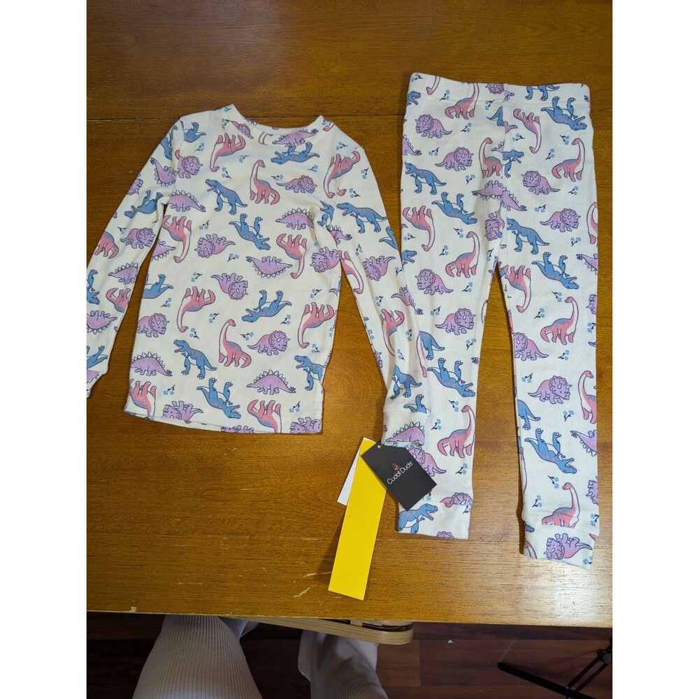 NWT Cuddl Duds Kids Pajama Set 4T • Pastel Dino Print • 2‑Piece Long Sleeve Top